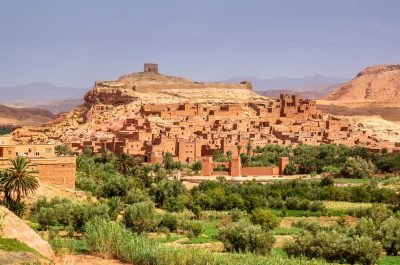 Ait Benhaddou, an ancient fortress city in Morocco near Ouarzazate on the edge of the sahara desert. Used in fils such as Gladiator, Kundun, Lawrence of Arabia, Kingdom of Heaven