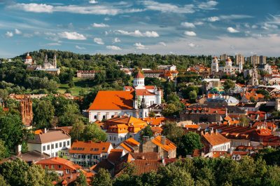 Vilnius, Lithuania. Church Of St Anne, Church Of Ascension, Church Of Sacred Heart Of Jesus, Cathedral Of Theotokos, Church Of St Johns, Church Of Holy Spirit, Church Of Blessed Virgin Mary.